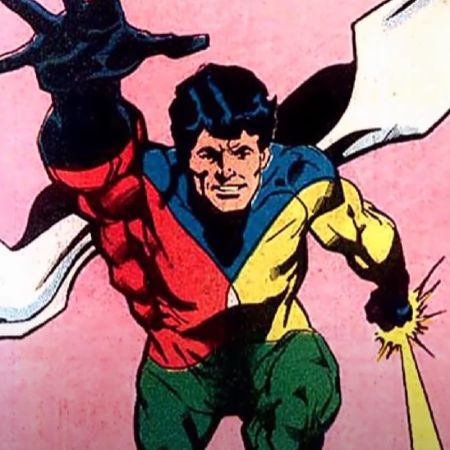 Doctor Spectrum is using his powers from his left hand as he is flying.